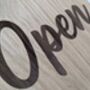 Open Closed Two Side Shop Sign Door Oak Wood Acrylic, thumbnail 3 of 10