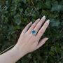 Large Round Blue Reef Adjustable Ring, thumbnail 1 of 7