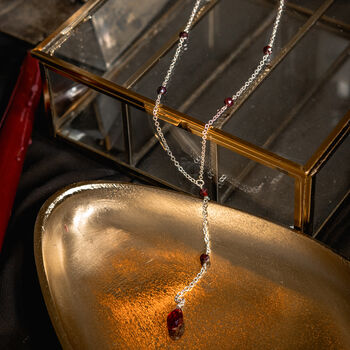 Red Garnet Halloween Single Drop Necklace, 2 of 5