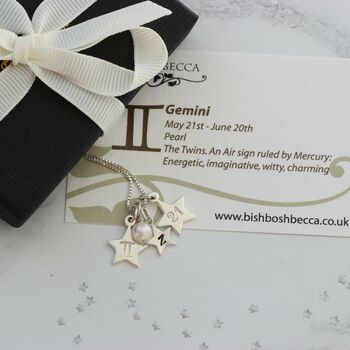 Zodiac Star Necklace Personalised With Letter Charm, 2 of 12