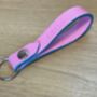 Personalised Handmade Leather Keyring, Pink And Blue, thumbnail 10 of 10