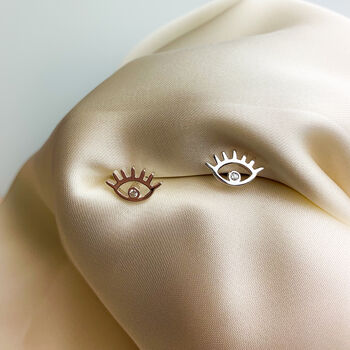 Sterling Silver Eye Stud Earrings, 5 of 6
