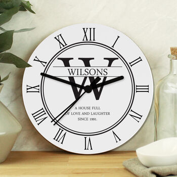 Personalised Couples Wooden Clock, 4 of 6