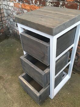 Reclaimed Industrial Timber Drawer Chest Unit 345, 2 of 5