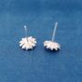 Sterling Silver Floral Burst Stud Earrings, thumbnail 2 of 7