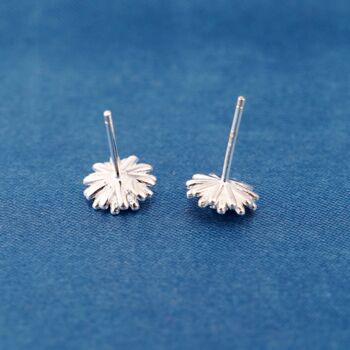Sterling Silver Floral Burst Stud Earrings, 2 of 7