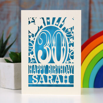 Personalised Any Age Papercut Birthday Card, 5 of 7