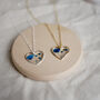 Blue Flower Heart Sterling Silver Or 18k Gold Necklace, thumbnail 10 of 11