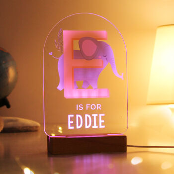 Personalised Animal Alphabet LED Light, 5 of 12