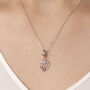 60th Years Necklace Silver Pendant With Rose Gold Flower Detail, thumbnail 2 of 5