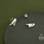 Sterling Silver Enamel Budgie Stud Earring, thumbnail 3 of 12