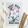 Stay Wild Moon Child Retro Daisy Print, thumbnail 3 of 3
