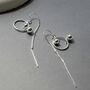 Sterling Silver Orbit Threader Earrings, thumbnail 5 of 6