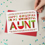 Wonderful Aunt, Auntie Or Aunty Christmas Card, thumbnail 2 of 3