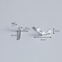 Sterling Silver Triple Star Stud Earrings, thumbnail 3 of 6