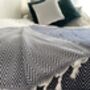 Navy Herringbone Soft Cotton Bedspread, thumbnail 9 of 12