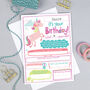 Personalised Girl's Birthday Unicorn Card To Keep, thumbnail 1 of 2