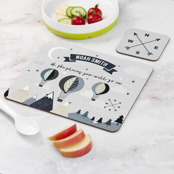 Personalised Children's Hot Air Balloon Placemat Set, 3 of 4