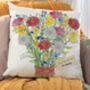 Personalised Family Bouquet Of Birth Flowers Cushion, thumbnail 1 of 3
