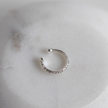 Sterling Silver Etched Ear Cuff, 3 of 8