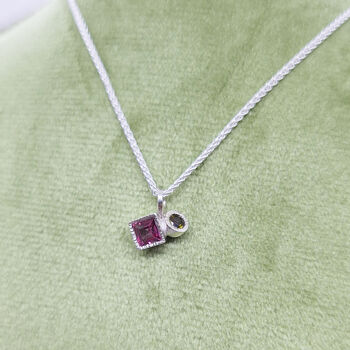 Tresor Two Stone Square Pendant, 5 of 6