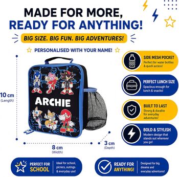 Sonic The Hedgehog Kids Lunch Bag Personalised, 7 of 7