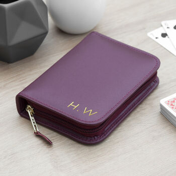 Personalised Leather Double Playing Cards Case, 7 of 12