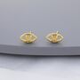 Opal Eye Stud Earrings In Sterling Silver, thumbnail 6 of 12
