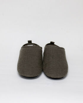 Japanese Linen Slippers Khaki Green, 4 of 7