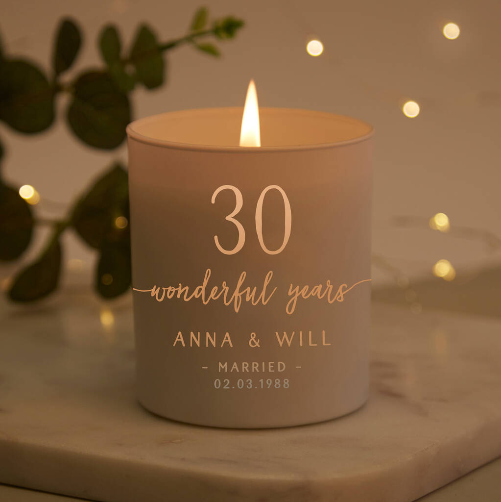 Personalised Couple's Anniversary Candle By Kindred Fires ...