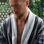 Organic Cotton Reversible Dressing Gown Robe Blue Aztec, thumbnail 4 of 7