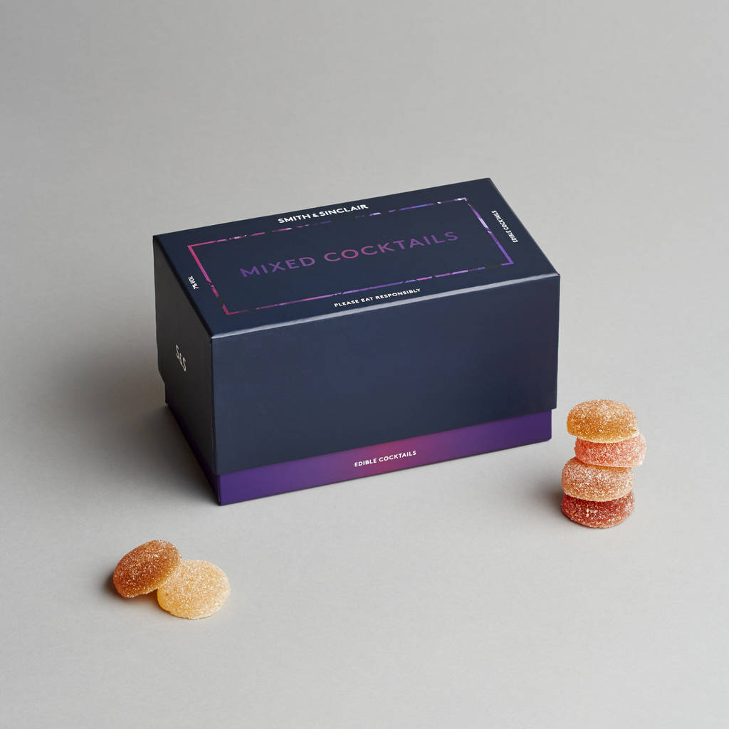 luxury mixed cocktail alcoholic sweets box of 16 by smith & sinclair