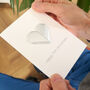 Personalised 70th Platinum Anniversary Origami Heart Card, thumbnail 4 of 4