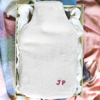 Personalised Cream Womens Hot Water Bottle Gift, 5 of 7