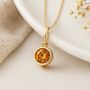 Personalised Gold Plated Sterling Silver November Citrine Birthstone Necklace, thumbnail 2 of 10
