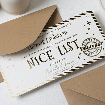 Personalised Santa Nice List Certificate For Children, 5 of 9