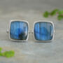 16ct Labradorite Cufflinks In Solid Sterling Silver, thumbnail 1 of 2