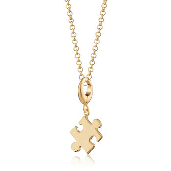 18ct Gold Jigsaw Charm Necklace, 2 of 6