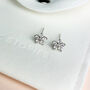 Sterling Silver White Crystal Flower Stud Earrings, thumbnail 2 of 5