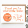 Personalised Tooth Fairy Card And Badge Orange, thumbnail 1 of 7