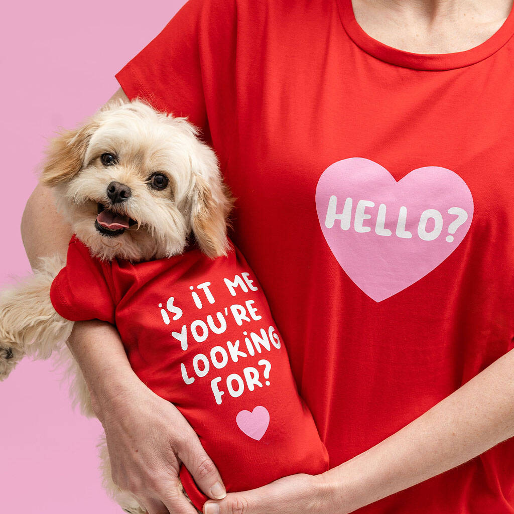 'Puppy Love' Matching Owner Dog T Shirt Set, 1 of 5