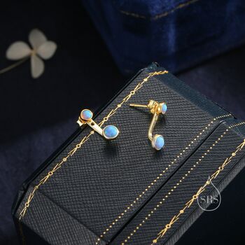 Sterling Silver Blue Opal Ear Jacket, 5 of 12