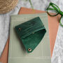 Green Bird Print Leather Wallet, thumbnail 3 of 7