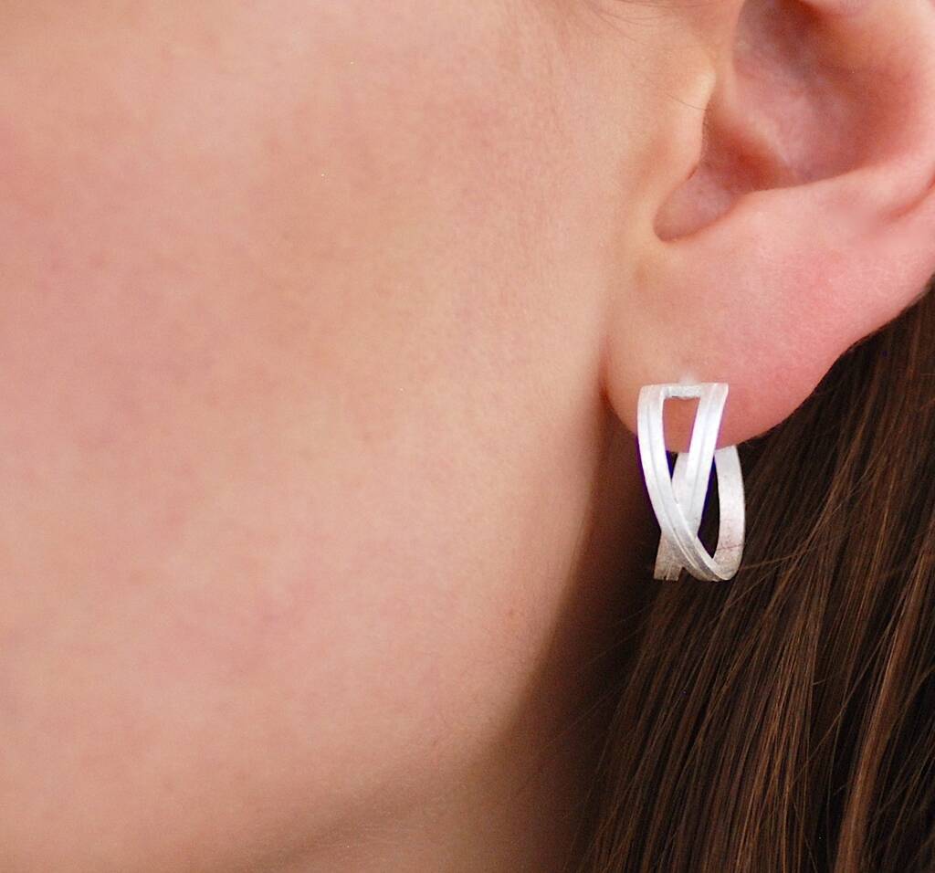 Crossover hoop earrings Clearance