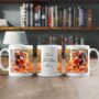 Personalised Autumn Squirrel Playing In Leaves Gift Mug, thumbnail 2 of 2