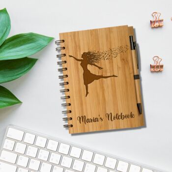 Personalised Eco Bamboo Floral Butterfly Notebook, 4 of 6