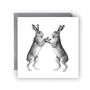 Boxing Hares – Wildlife Greeting Card, thumbnail 1 of 5