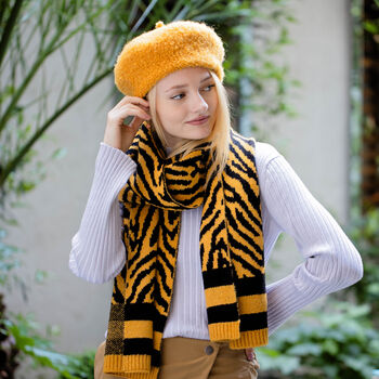 Bold Zebra Stripe Knit Scarf, 4 of 10