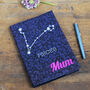Star Sign Personalised Fabric Notebook Mothers Day Gift, thumbnail 5 of 6