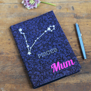 Star Sign Personalised Fabric Notebook Mothers Day Gift, 5 of 6